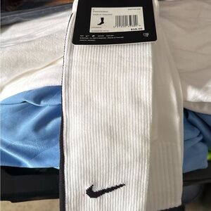 Nike White Crew Athletic Socks with Black Swoosh